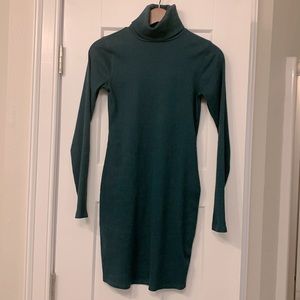 Dark green Turtleneck mini dress
